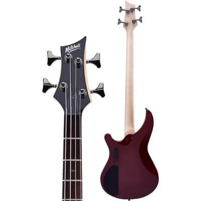 Mitchell MB200 Modern Rock Bass Guitar With Active EQ - Regular Blood Red image 4