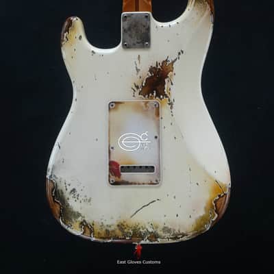 Fender Stratocaster Snowberry White Heavy Aged Relic by East Gloves Customs image 2