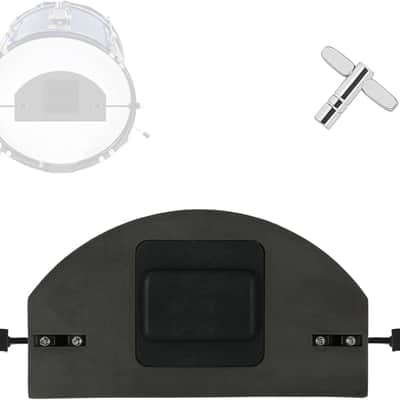 Bass Drum Mute Pad Adjustable Drum Mute Detachable Kick Drums Silencer 80% Sound Reduction Foam Rubber & Silicone Quick-Install for 18 20 22 Inch Bass Drums Home Apartment Practice Black image 1