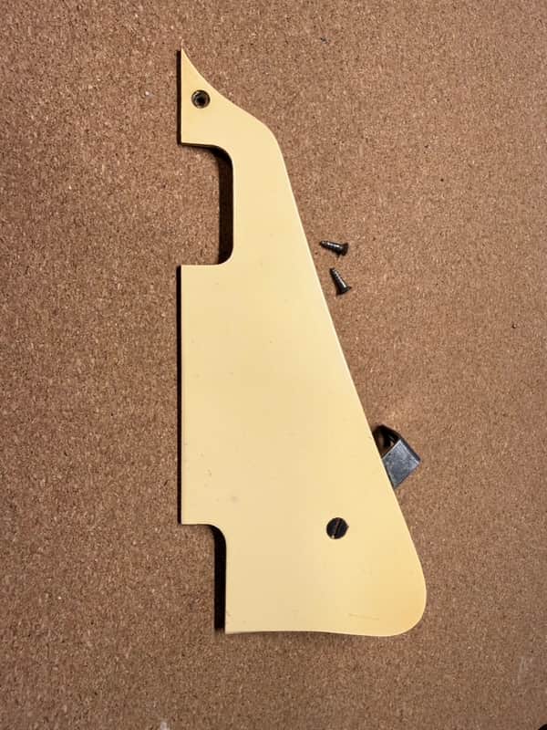 Gibson Vintage Les Paul P-90 Pickguard 1953 Cream w/bracket + screws- Fits 1954 1955 1956 image 1