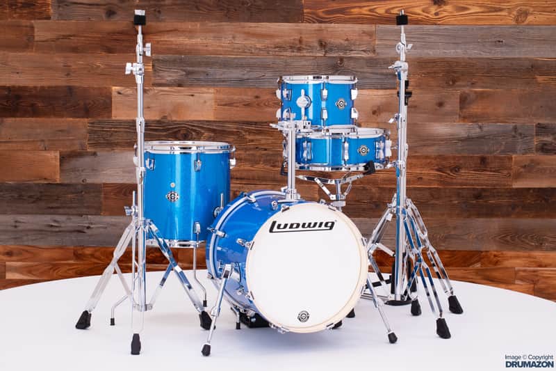 LUDWIG BREAKBEATS BY QUESTLOVE 4 PIECE DRUM KIT, BLUE SPARKLE image 1