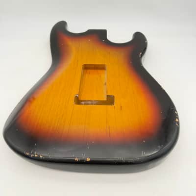 MJT Stratocaster Body Alder Relic Nitro Lefty 3-Tone mjt6698 image 9