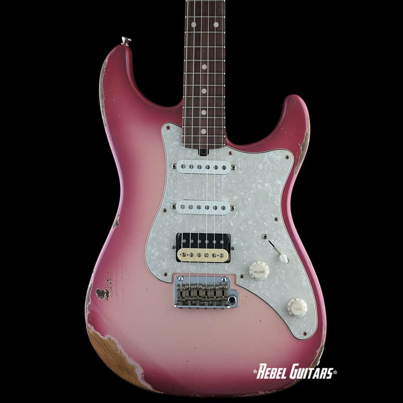 Friedman USA Custom Shop Vintage S Strat Guitar in Pink Burst