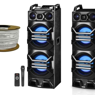 Technical Pro Dual 10" 3000w Home Theater Bluetooth Speakers w/USB/SD/LED+Mic image 19