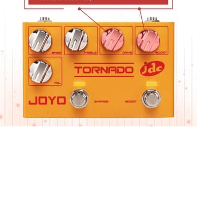 Joyo Tornado R21 2023 - Gold Red JOYO Overdrive Effect Pedal Dual Channel with Independent Footswitch for Electric Guitar - JDC Signature (TORNADO R-21) image 2
