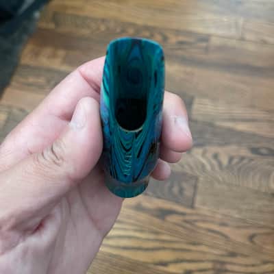 Arnold Montgomery (AM) Hard Rubber Alto Sax Mouthpiece Luna 7 - Blue Marble image 12
