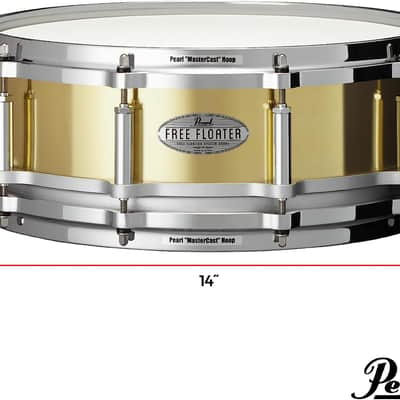 Pearl 14x5" Free Floater Snare Drum - Brass (FTBR1450) image 3