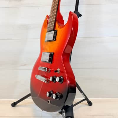 Jay Turser JT-55 Fireburst Double Cut Electric Guitar – SG Style Rock Machine image 6