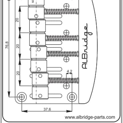 AlBridge Parts  F419QB 4-String Quick Release Bridge For Jazz Bass Or Precision Electric Bass Guitars Black (F419QB) image 3