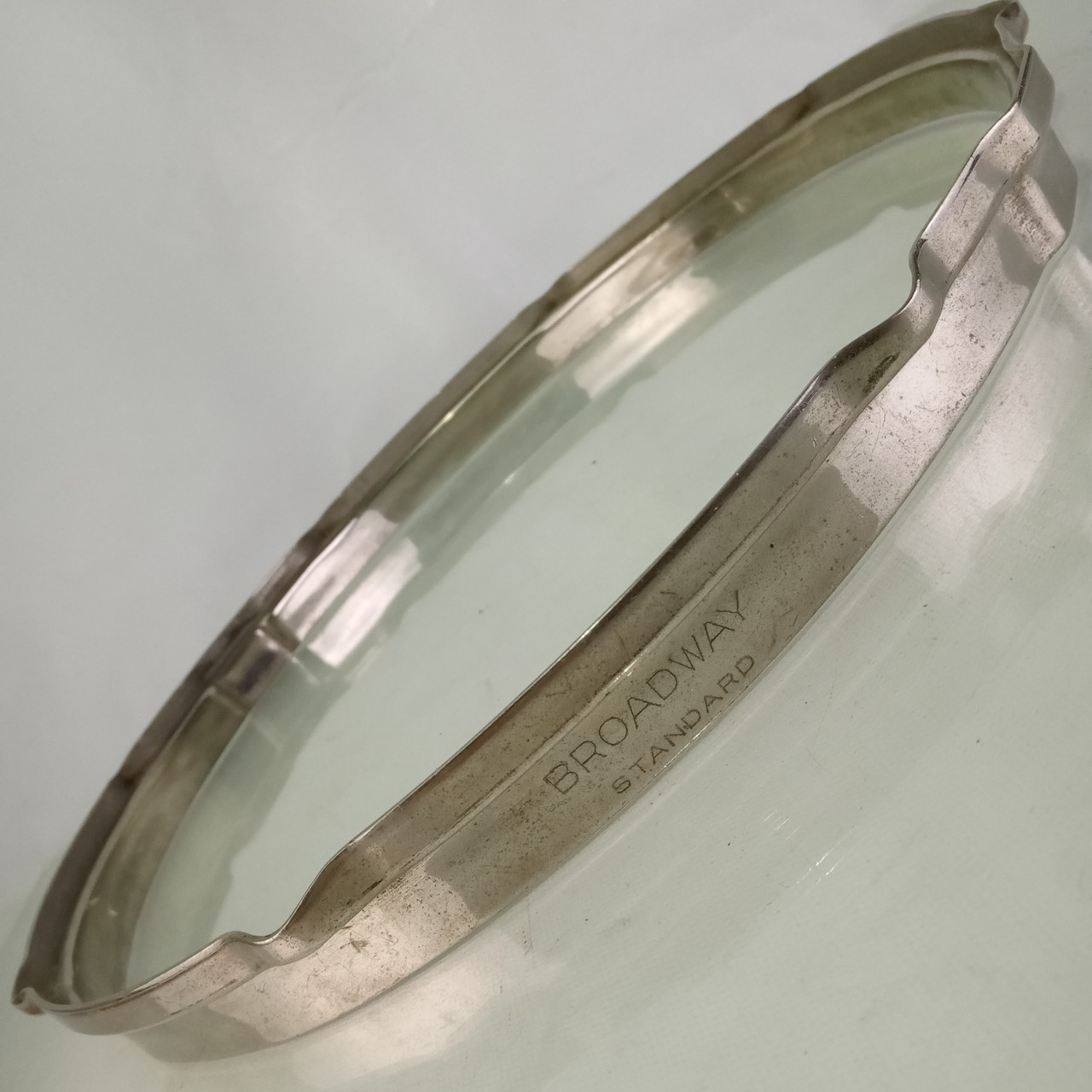 Leedy 14"Broadway Standard"Stick-Chopper Nickel NOB Snare Drum Resonant Rim/Hoop — main photograph