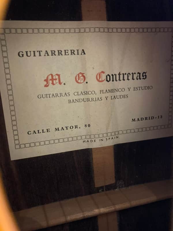 M.G. Contreras Calle Mayor 80 Classical Guitar w/Case (Late '60s