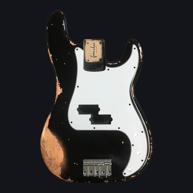 Made to Order - FRANCHIN Jupiter bass body Relic Aged Nitro Lacquer OVER METALLIC LEAF (Sunburst/ Black/ White/ Blue/ Green/ Yellow/ Red/ Pink/ Burgundy/ Purple/ Gold/ Silver/ Copper, etc.) Basswood Poplar Precision-Bass Style Made in Italy image 1