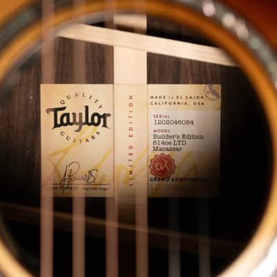 Taylor (1 of 42) Builder's Edition 814ce LTD Grand Auditorium Acoustic/Electric Guitar - Macassar with Hardshell Case image 19