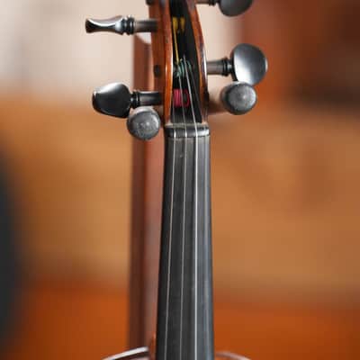 (Used) Vintage 3/4 Size Student Violin w/ Hand-Carved Wooden Case image 7