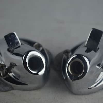 *Premier 50s-60s Bass Drum Spur Mounts Spring-Loaded Push-Button Chrome England* image 1