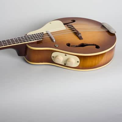 Kay K-95 Hollow Body Electric Mandolin (1958), ser. #L9117-418, black hard shell case. image 7