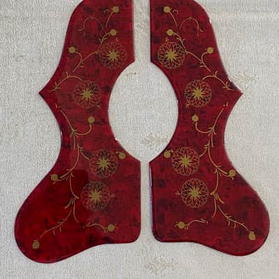 2 Pcs Acoustic Guitar Pickguard Self Adhesive Sheet For Gibson J200 SJ200 ,Crystal Red image 1