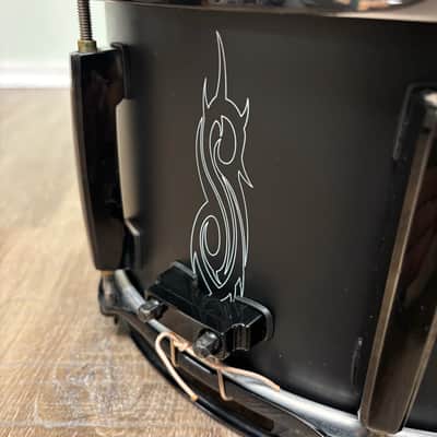 Pearl JJ1365 Joey Jordison Signature 13x6.5" Steel Snare Drum with SKB Padded Bag 2010s - Matte Black with Slipknot Logo image 17