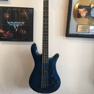 Spector NS-2B 4 string bass Neck Thru design 1980's Trans Blue image 2