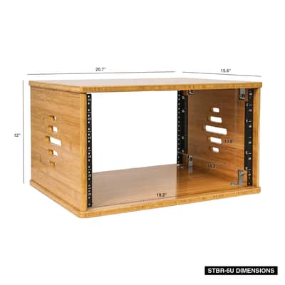STBR-6U | DIY 6U Solid Carbonized Bamboo Studio Rack w/ 14.2" Depth, Ventilation for Recording Room, PA/DJ Equipment, Home Audio image 5