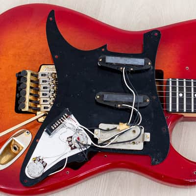 1988 Fender Pro Feel Stratocaster STR75 SSH Cherry Red Sunburst w/ Floyd Rose, Japan MIJ Fujigen image 19