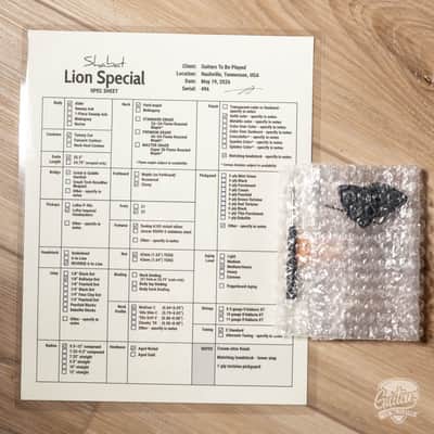 Shabat Lion Special Alder Humbucker Guitar w/ Ebony & Reverse Headstock – Cream image 10