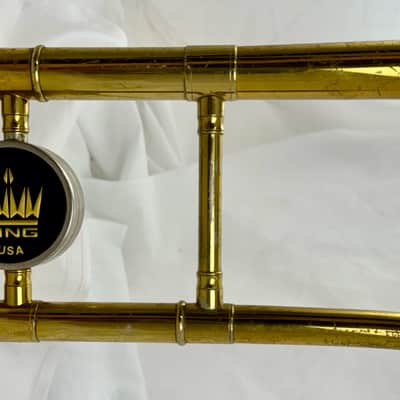 King 606 Student Model Tenor Trombone - Clear-Lacquered Brass image 3