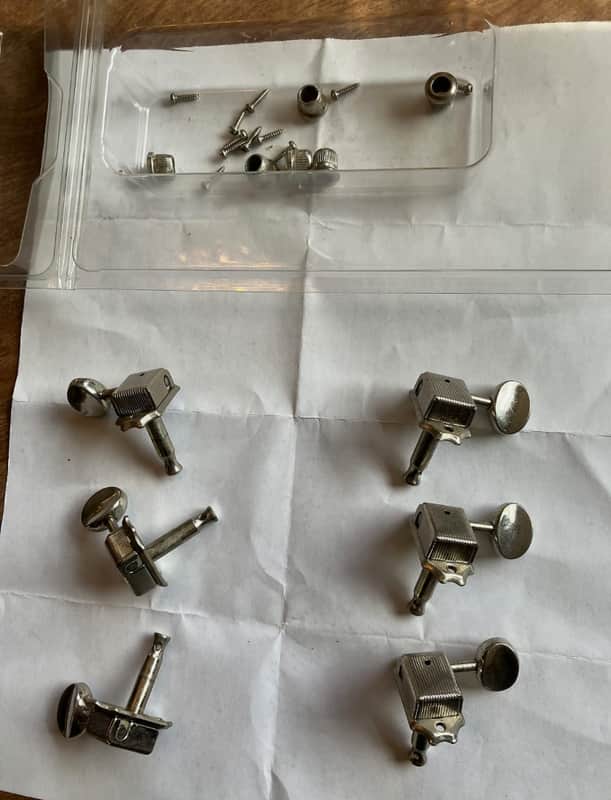 Gotoh TK-0779-001 Vintage Tuning Keys, 6-in-Line 2010s - Nickel image 1