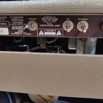 Fender '63 Vibroverb Reissue 40-Watt 2x10" Guitar Combo 1990 - 1995 - Brown Tolex image 9