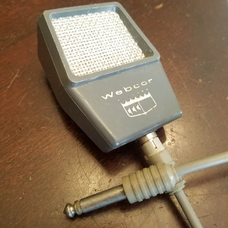 Electro-Voice 912 Crystal Harp Mic Webcor Hi-Z 1960s - Grey & Silver Foil Grille image 1