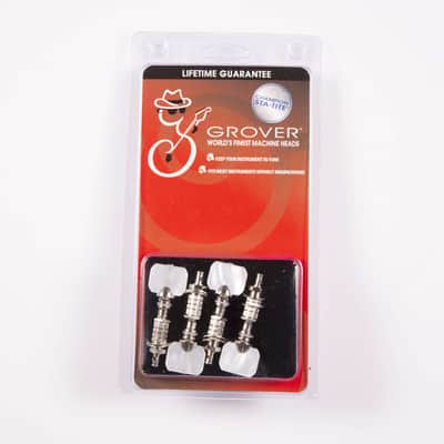 Genuine Grover Perma Tension Tenor Banjo Pegs Nickel, pearloid buttons set of 4