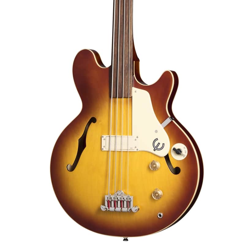 Epiphone Jack Casady Fretless Bass w/ Gig Bag - Aged Royal Tan image 1