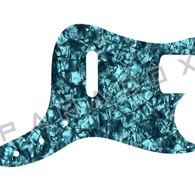 Custom Pickguard For 2004 Made in Indonesia Squier Affinity Bronco Bass - Aqua Pearl/Black/White/Black .090" image 1