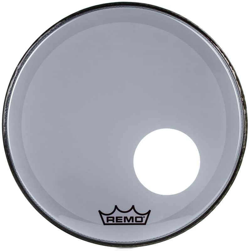 Remo Powerstroke P3 Colortone Smoke Bass Drumhead - 18 inch - with Port Hole (3-pack) Bundle image 1