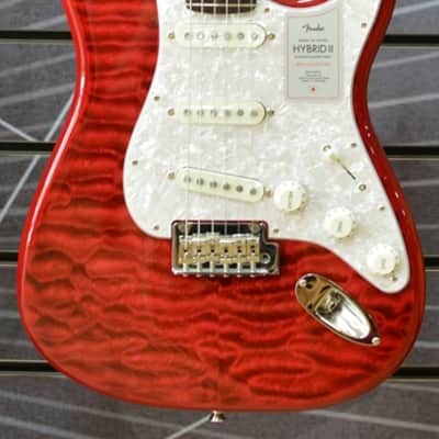 Fender 2024 Collection Stratocaster Made In Japan Hybrid II - Quilt Red Beryl - Incl Gig Bag image 6