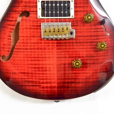 PRS SE Custom 24 Semi-Hollow Piezo - Orange Tiger Smokeburst image 3