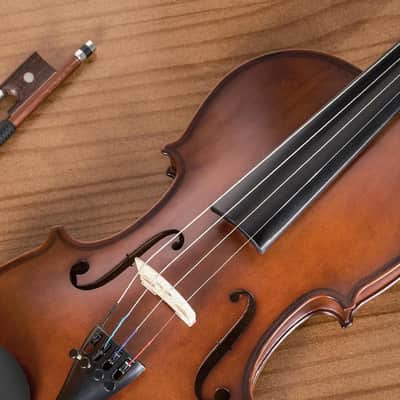 4/4 Solid Wood Acoustic Violin Full Size Fiddle Set for Beginner Adult Student Teen Kids with Violin Case, Bow, Rosin, Shoulder Rest, Tuner, Strings, Natural image 3
