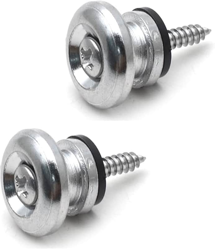 2pcs Silver Metal Guitar Strap Locks, Mushroom Style Guitar Strap Lock Buttons, Electric Guitar Strap Locks, Mushrooms Head Guitar Strap Button for Guitar Bass Ukulele image 1