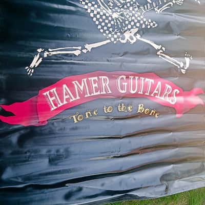 Hamer 'Tone to the Bone' Original Dealer Double Sided Banner from the 80s/90s - Rare & Well Preserved. image 5