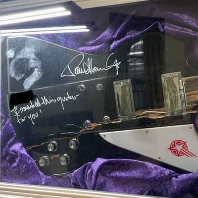 KISS Paul Stanley Makeup Imprint Stage Used/Smashed Guitar 2014 Signed image 7
