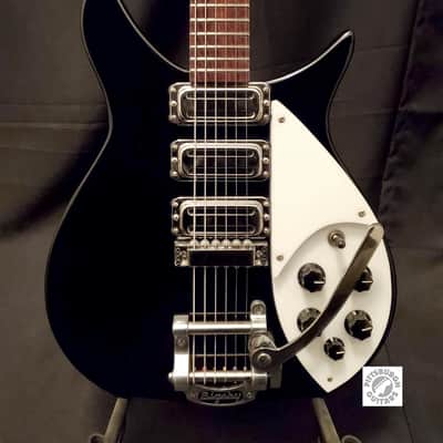 2022 Rickenbacker 325C64 (with Bigsby Vibrato) in Jetglo Finish; Comes with Original Hard Case and Pro-Setup!  Made in USA! image 1
