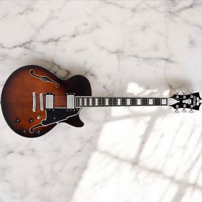 D'Angelico Premier SS Single Cutaway w/ stop-bar tailpiece, Brown Burst w/Gig Bag DAPSSBRBNS image 5