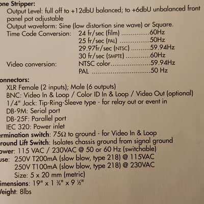 Brainstorm Electronics  SR-15+ Time Code Distripalyzer image 24