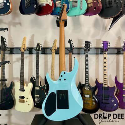 Balaguer Select Series Diablo Retro 27 FR Electric Guitar w/ Bag-Gloss Solid Cerulean Blue image 12