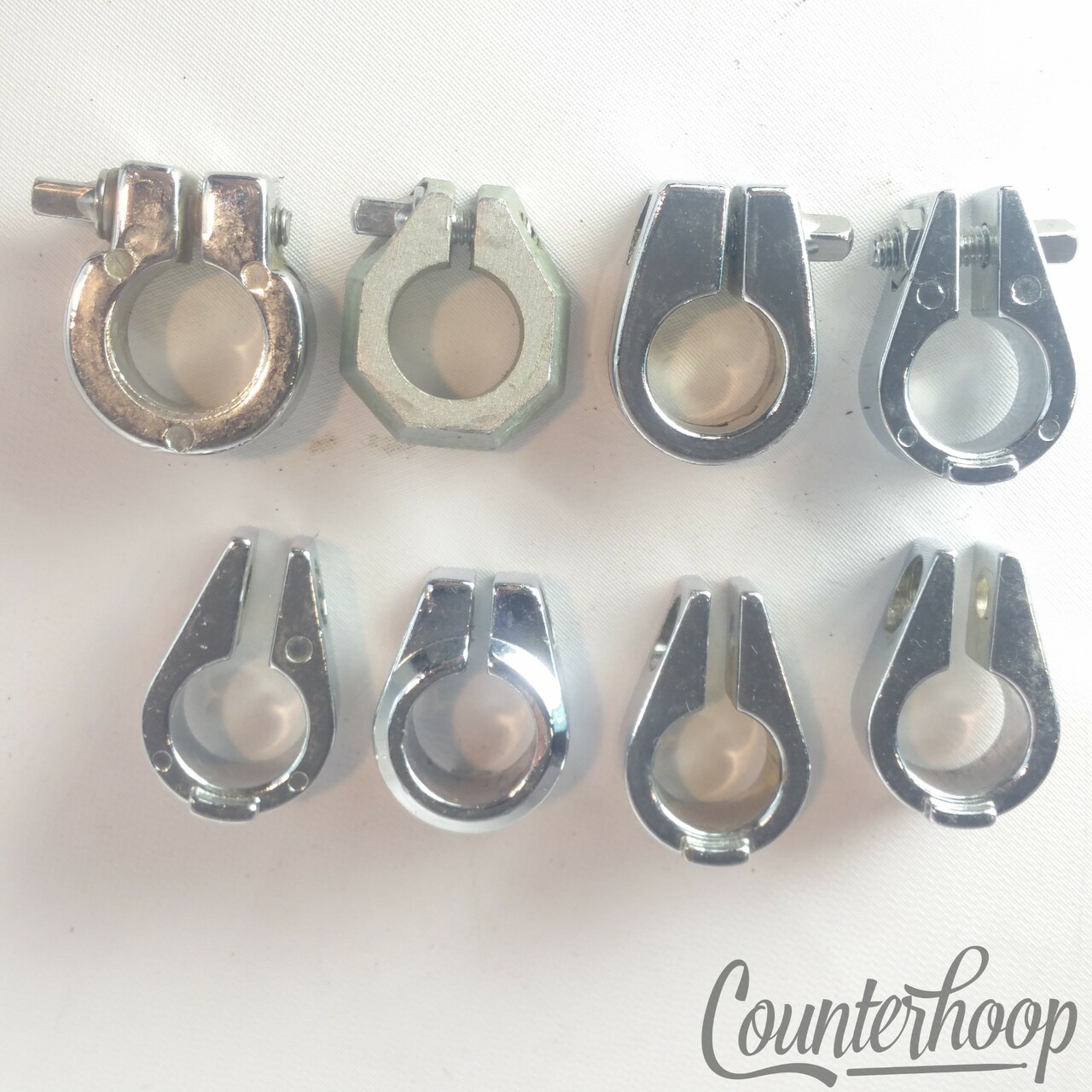 Gibraltar 3/4"Memory Locks Set 8x Chrome Stand/Mount Tube Clamp Parts w/ T-Rods — main photograph
