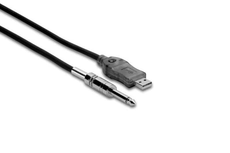 Hosa USQ-110 10ft Tracklink USB Interface - 1/4 in TS to USB Type A image 1
