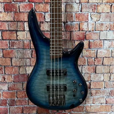 Damaged Ibanez SR400EQM Bass Guitar - Cosmic Blue Stardust image 2