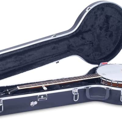 Crossrock ABS Molded Hard Case for 5-Strings Resonator, Gibson Tenor Banjo, Backpack Style, Black image 2