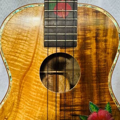 Ukulele Handmade by Blueberry Floral Motif Case & Warranty image 10