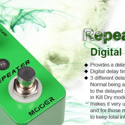 Mooer Repeater Digital Delay Micro Guitar Effects Pedal 2018 Green image 4